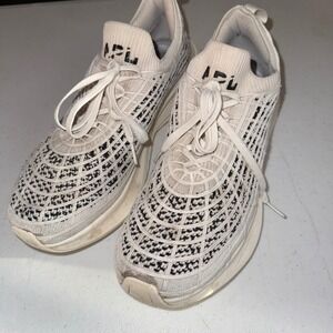 APL TechLoom Zipline Mens 9.5 Running‎ Shoes Parchment Black White 1123XC